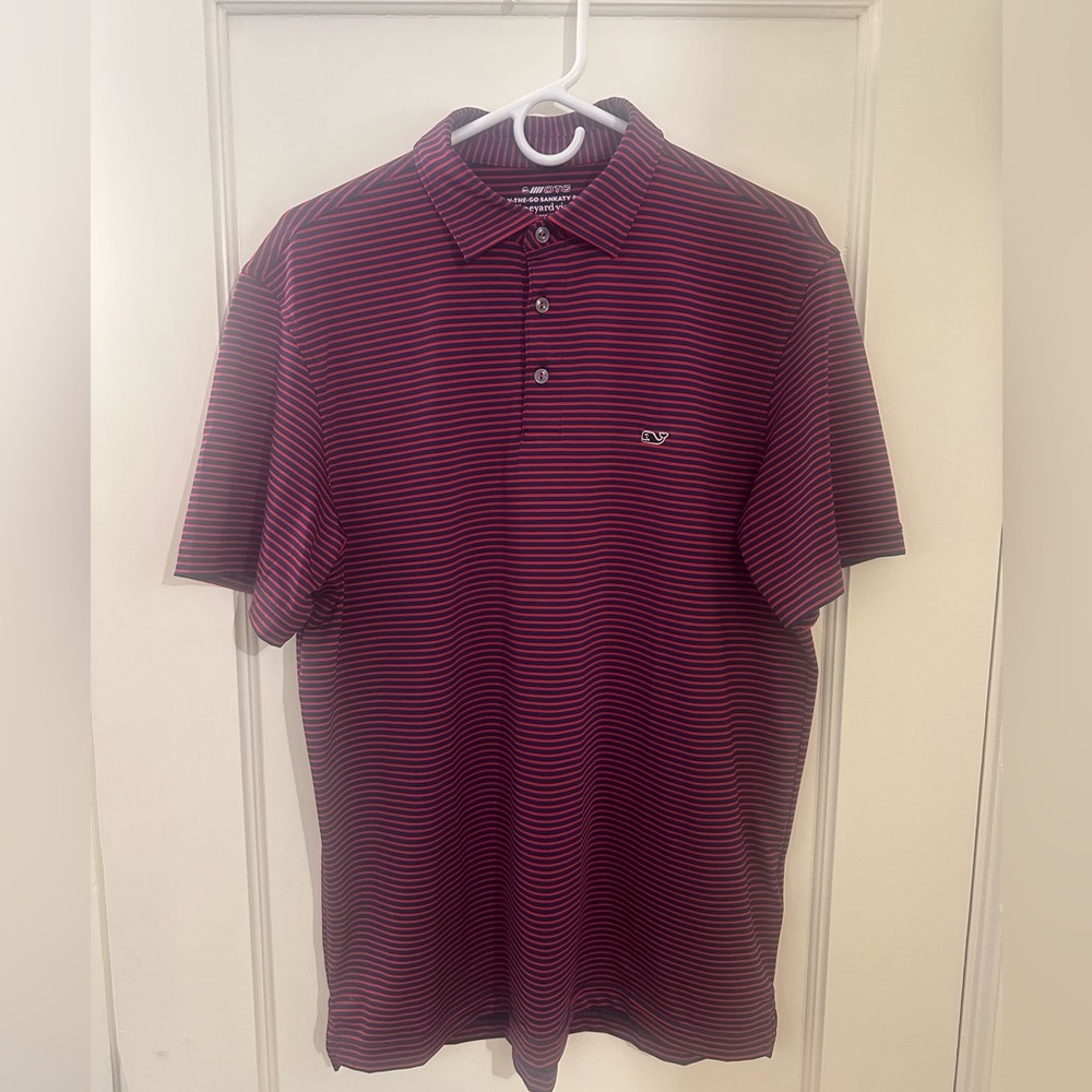 Vineyard Vines Men's Polo Shirt - Maroon and Navy